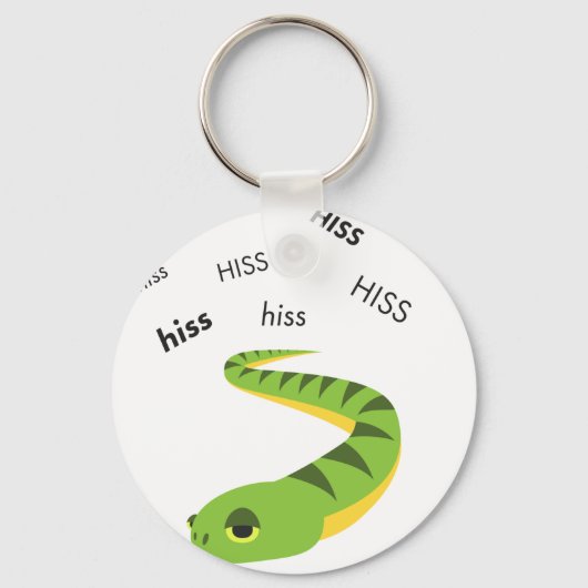 Hiss Snake Cute Emoji Sleutelhanger (Voorkant)