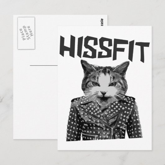 Hissfit Rebel Misfit Kitty Cat Briefkaart (Voorkant / Achterkant)