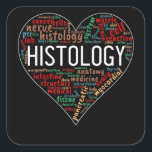 Histologie Histotechnicus Heart Worddefinitie Vierkante Sticker<br><div class="desc">Histology Histotechnician Heart Words Text Definition</div>