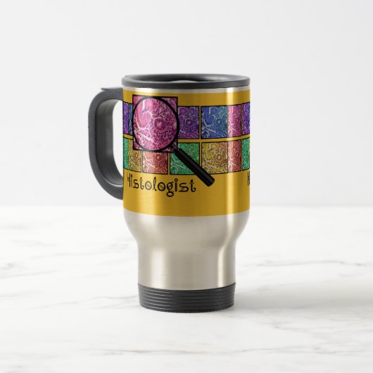 Histologist Gifts Magnified Cells Design Reisbeker (Voorkant links)