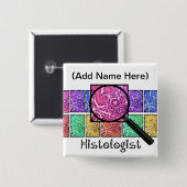 Histologist Gifts Magnified Cells Design Vierkante Button 5,1 Cm (Voorkant /achterkant)