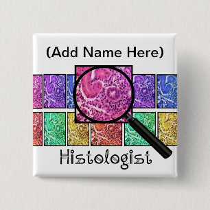 Histologist Gifts Magnified Cells Design Vierkante Button 5,1 Cm