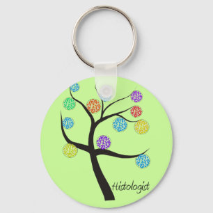 Histologist Tree Design Microscopic Cell Leaves Sleutelhanger