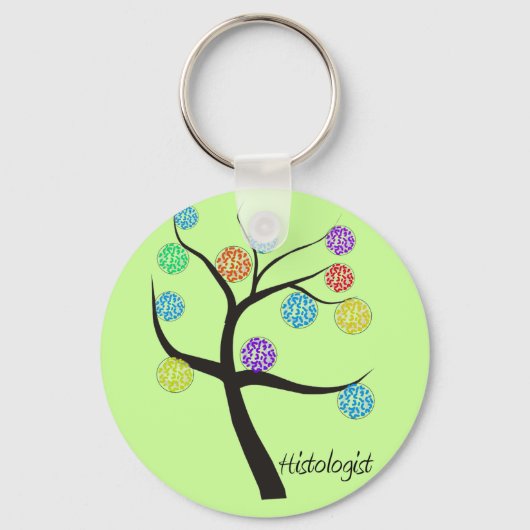 Histologist Tree Design Microscopic Cell Leaves Sleutelhanger (Voorkant)