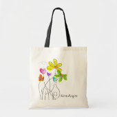 Histoloog Waterverf Flowers Canvas tas II (Voorkant)