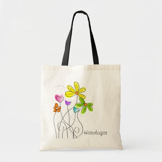 Histoloog Waterverf Flowers Canvas tas II (Voorkant)