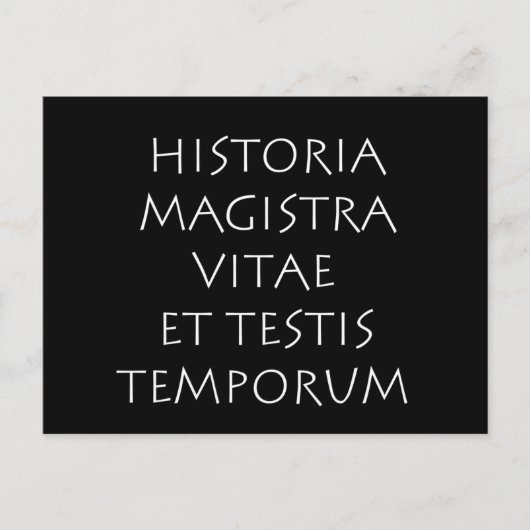 Historia magistra vitae et testium temporum briefkaart (Voorkant)