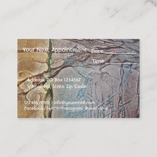 Historiaans ontwerp afsprakenkaartje (Achterkant)