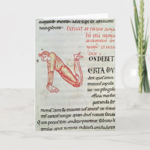 Historiated aanvankelijke 'N Notitiekaartje