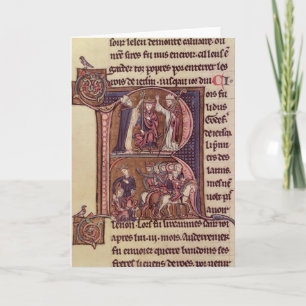 Historiated aanvankelijke 'R Notitiekaartje