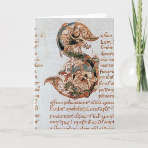 Historiated aanvankelijke 'S Notitiekaartje