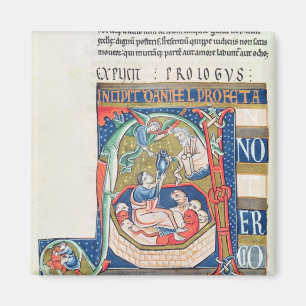 Historiated initiaal "A" die Daniel afschilderen Magneet