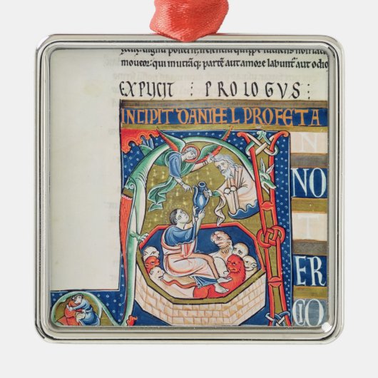 Historiated initiaal "A" die Daniel afschilderen Metalen Ornament (Voorkant)