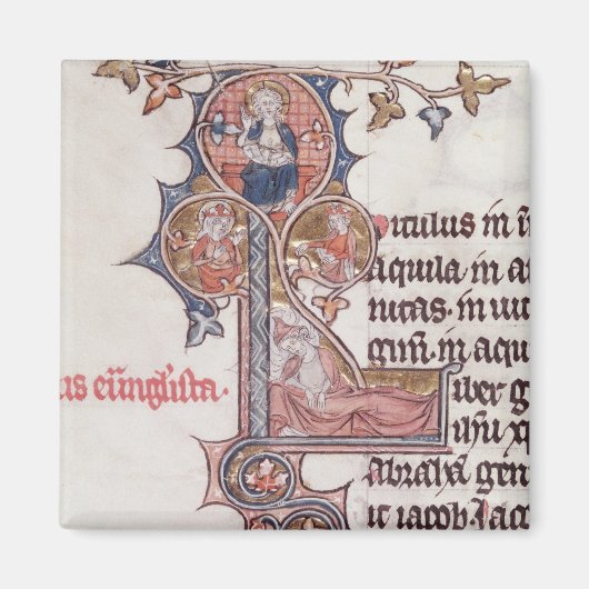 Historiated initiaal 'L' die structuur van Magneet (Voorkant)