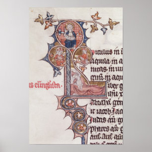 Historiated initiaal 'L' die structuur van Poster