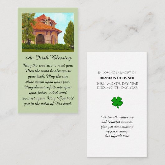 Historic 1904 World Fair Pavilion Irish Blessing  Visitekaartje (Voorkant / Achterkant)