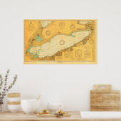 Historic 1918 Nautical Lake Erie Chart poster (Keuken)