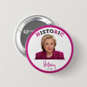 HistoRiC - 2016 Hillary Clinton voor President Ronde Button 5,7 Cm (Voorkant /achterkant)