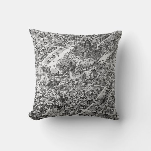 Historic Austin Map van 1873 Kussen (Voorkant)