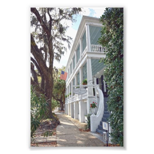 Historic Beaufort, South Carolina, Inn Foto Afdruk (Voorkant)