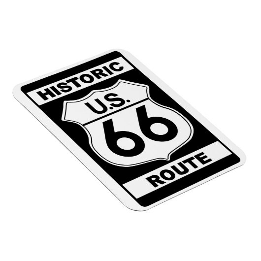 Historic Black Route 66 Premium Magnet Magneet (Rechterzijde)