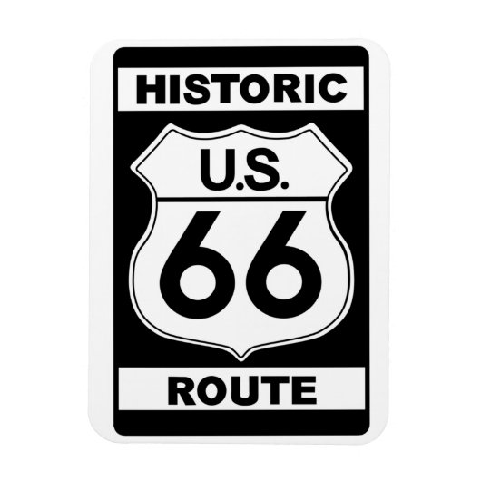 Historic Black Route 66 Premium Magnet Magneet (Verticaal)