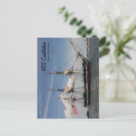 Historic Boston USS Constitution Postcard Ship Briefkaart (Staand voorkant)