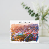 Historic Bratislava Slovakia - Watercolor Skyline Briefkaart (Staand voorkant)