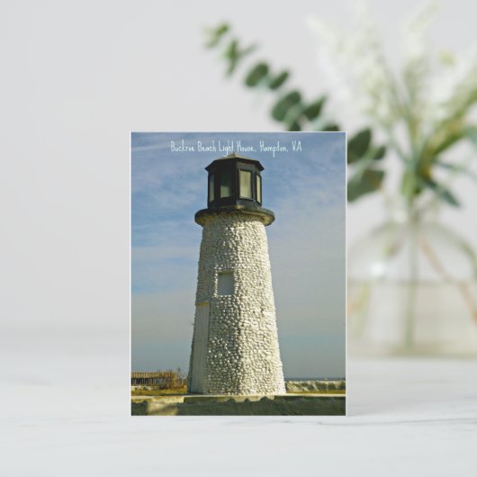 Historic Buckroe Beach Lighthouse Briefkaart (Staand voorkant)