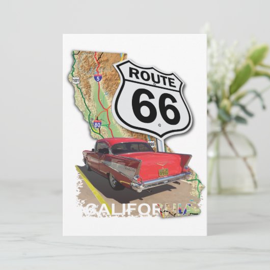 Historic California Route 66 Bedankkaart (Staand voorkant)