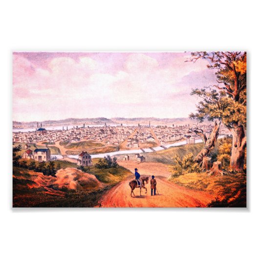 Historic Cincinnati, Ohio (1841) Foto Afdruk (Voorkant)