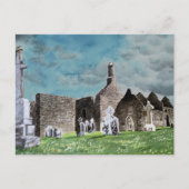 Historic Clonmacaai Celtic Cemetery Scene Briefkaart (Voorkant)