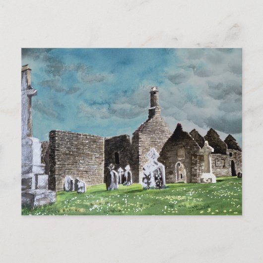 Historic Clonmacaai Celtic Cemetery Scene Briefkaart (Voorkant)