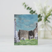 Historic Clonmacaai Celtic Cemetery Scene Briefkaart (Staand voorkant)