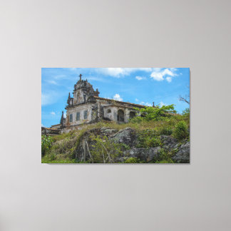 Historic Colonial Church Ruins: Antique Brazilian  Canvas Afdruk
