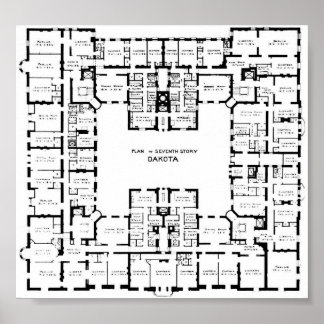 Historic Dakota Building Floor Plan Poster