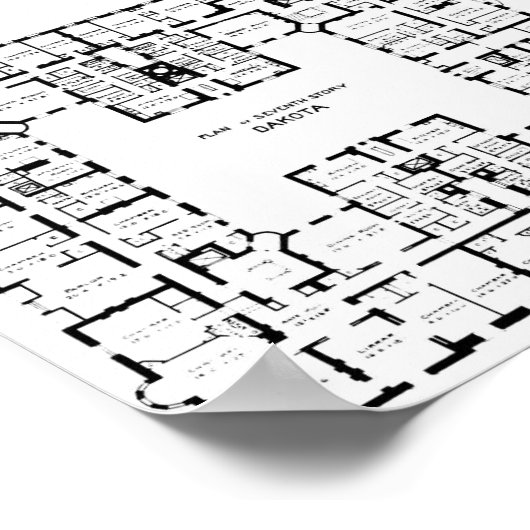 Historic Dakota Building Floor Plan Poster (Hoek)