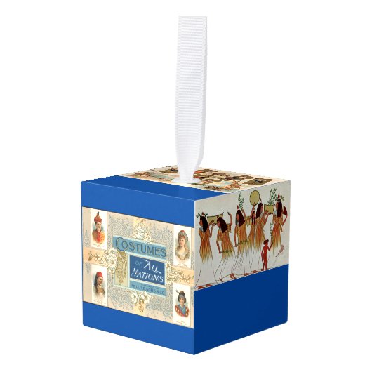 "Historic Dance Costumes Worldwide" Cube Ornament (Voorkant hoekig)