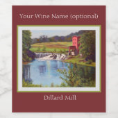 Historic Dillard Mill on Missouri Ozark Creek Wijn Etiket (Enkel label)
