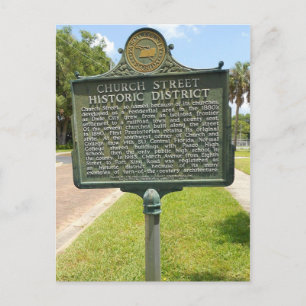 Historic District Marker Dade City Florida Briefkaart
