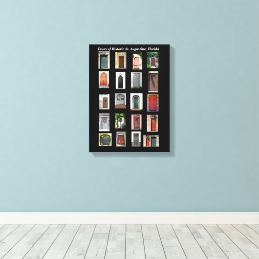 Historic Doors of St. Augustine, Florida Canvas Afdruk (Insitu (Houten vloer))