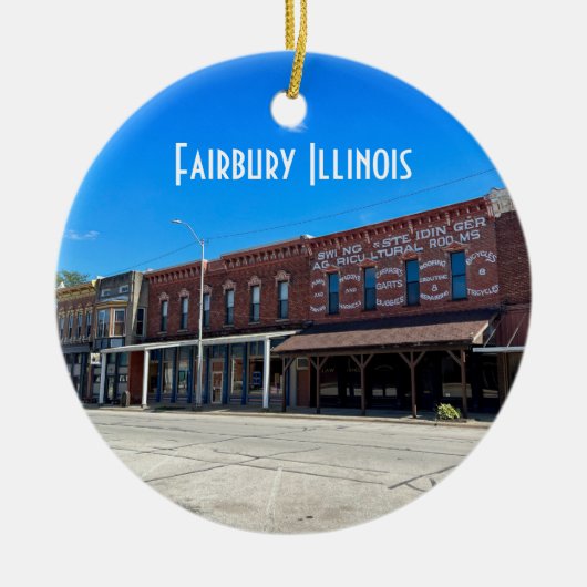 Historic Downtown Fairbury Illinois Keramisch Ornament (Voorkant)