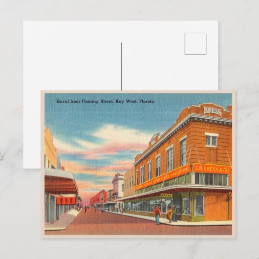 Historic Duval St. van Fleming, Key West Florida Briefkaart (Voorkant / Achterkant)