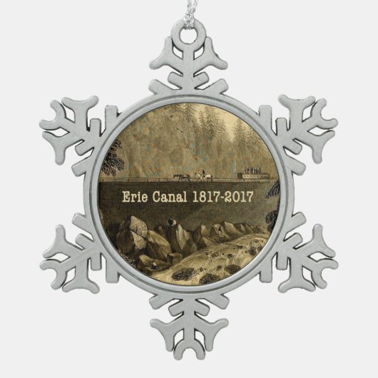 Historic Erie Canal Bicentennial Years Tin Sneeuwvlok Ornament (Voorkant)