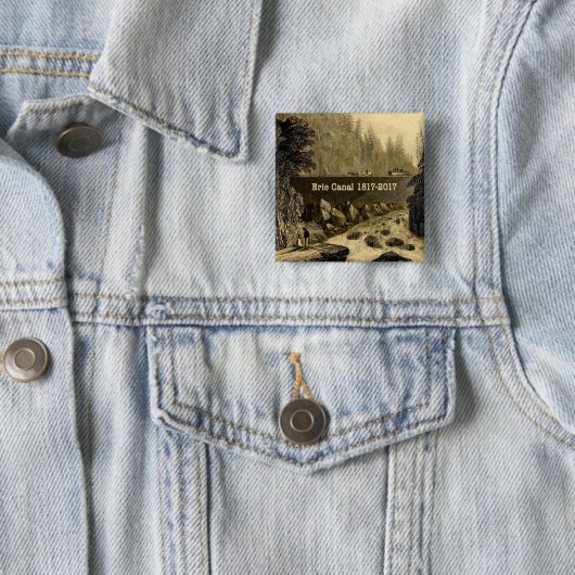 Historic Erie Canal Bicentennial Years Vierkante Button 5,1 Cm (In situ)