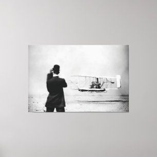 Historic First Flight Over Water - W. Wright 1909 Canvas Afdruk