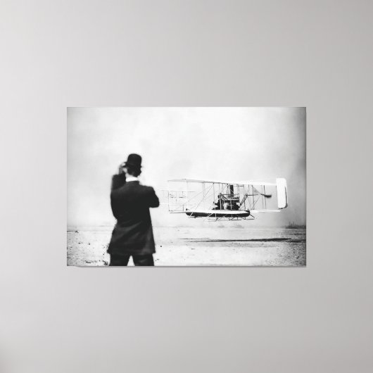 Historic First Flight Over Water - W. Wright 1909 Canvas Afdruk (Voorkant)