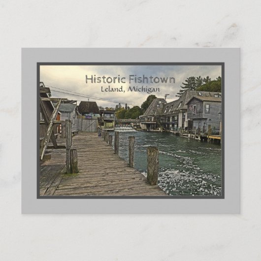 HISTORIC FISHTOWN/LELAND, MICHIGAN BRIEFKAART (Voorkant)