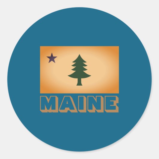 Historic Flag Of Maine 1901 1909 _1 Ronde Sticker (Voorkant)