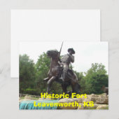 Historic Fort Leavenworth, KS- Buffalo Soldaat Mon Briefkaart (Voorkant / Achterkant)